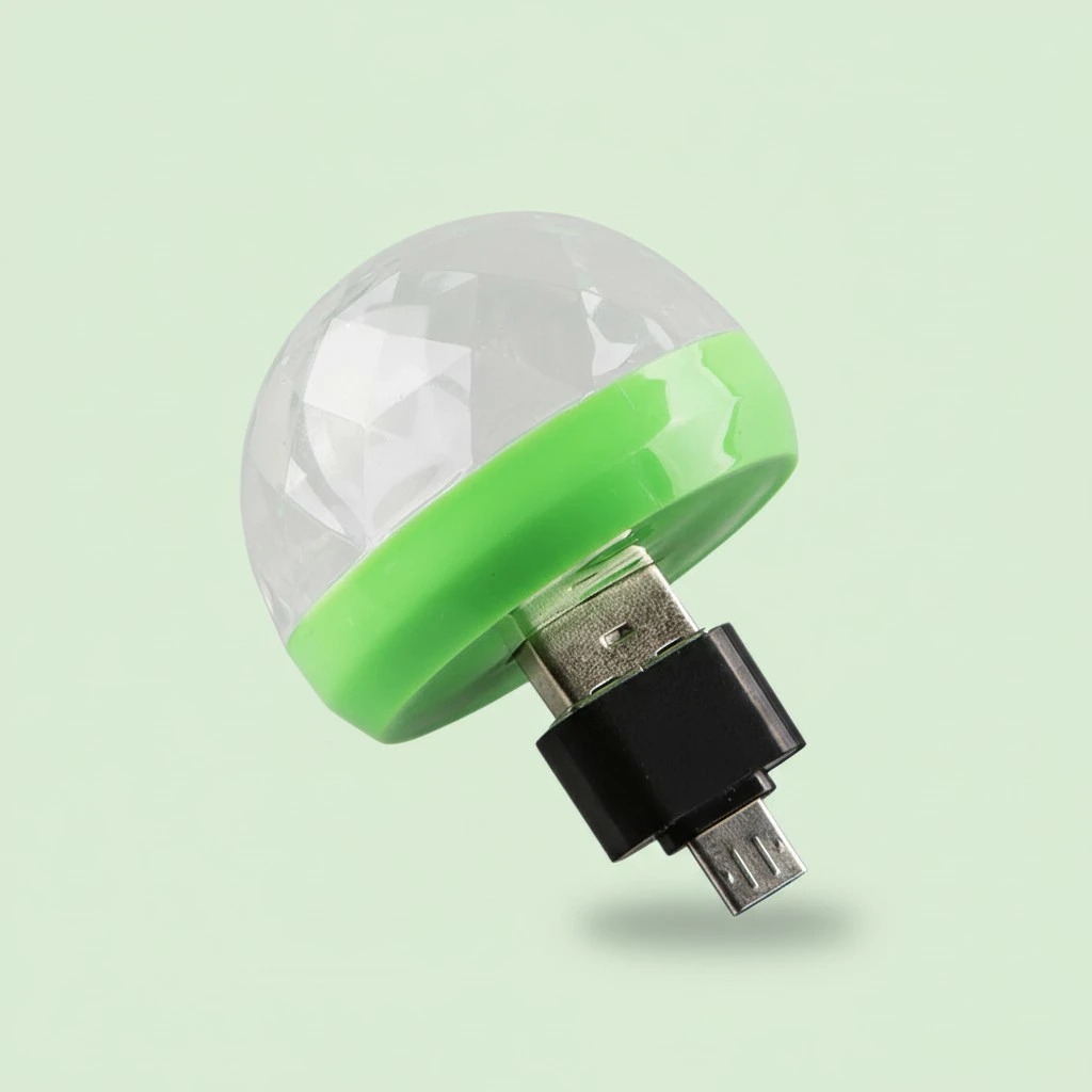 USB Mini Disco Lights Portable Light USB Powered LED Stage Ball DJ Lighting Karaoke Lights for Christmas Home Party Bar(Green)