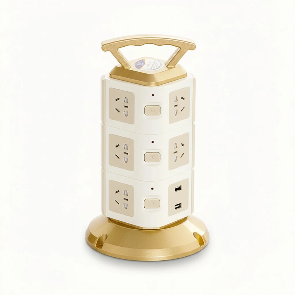 USB Charger Plug Triple Layers Tower Multifunctional Plug Board for Home Office