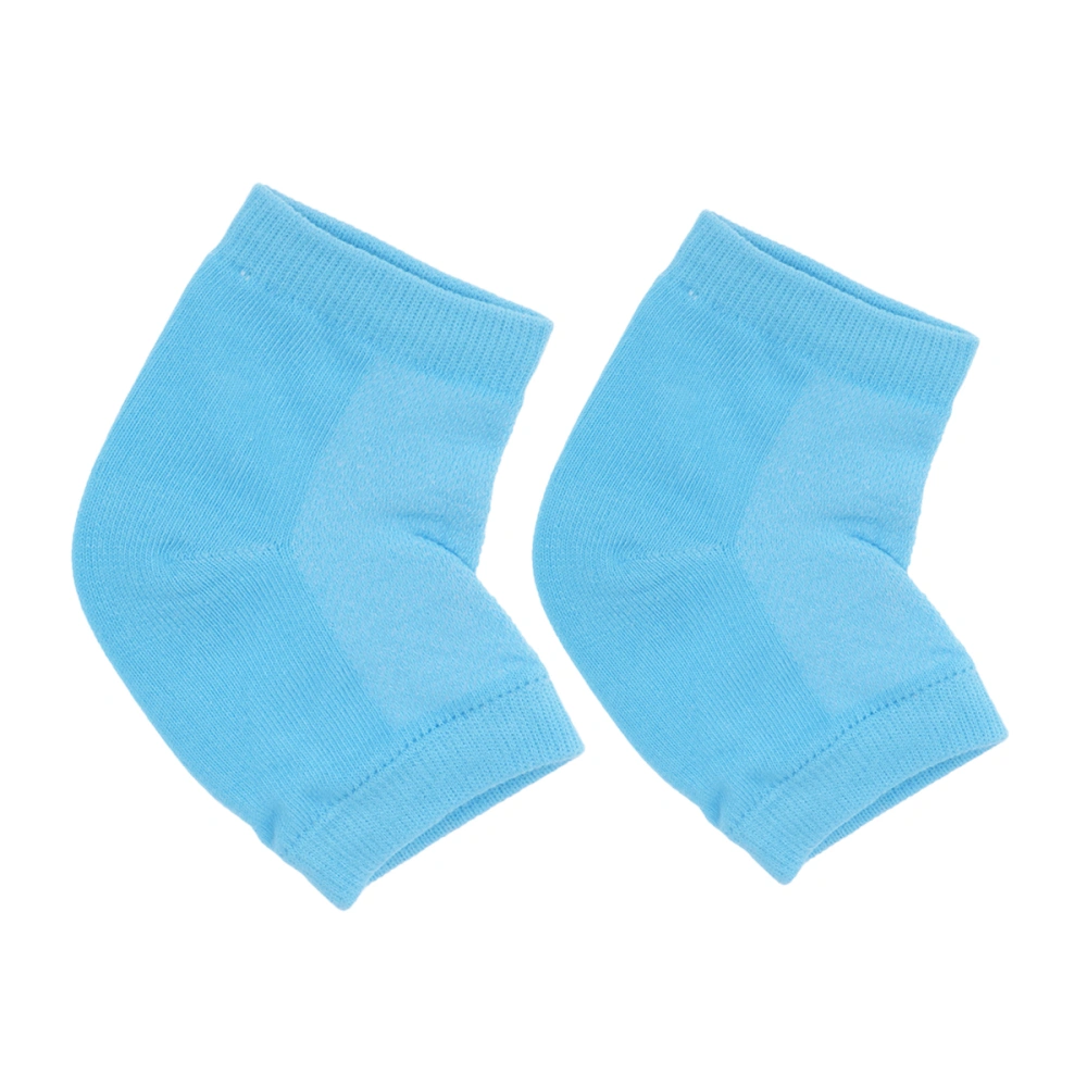 1 Pair Gel Heel Socks Anti-cracking Ankle Socks Hydrating Heel Protector Elastic Ankle Cover for Women Men (Blue)