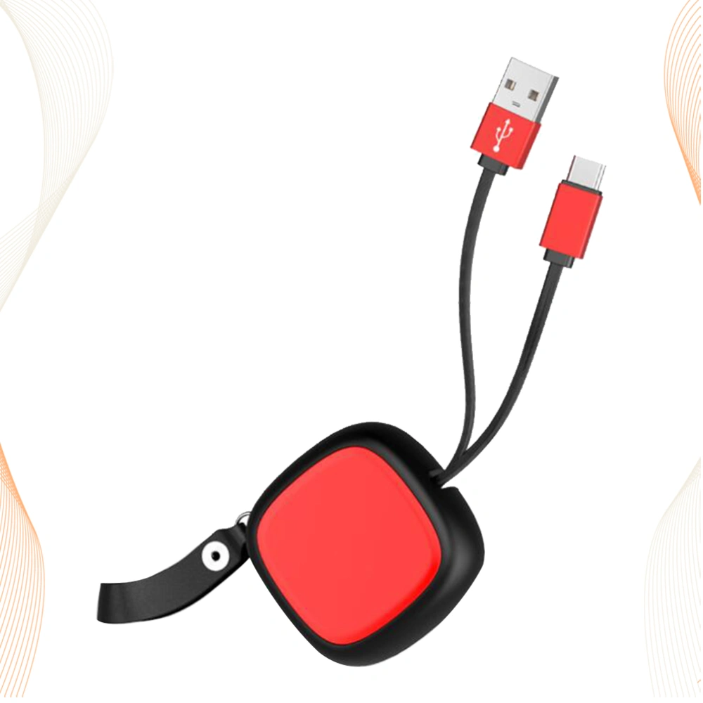 Type-C Retractable Charging Cable USB Data Line Portable Fast Charger Cord Multifunction Cable Data (Red)