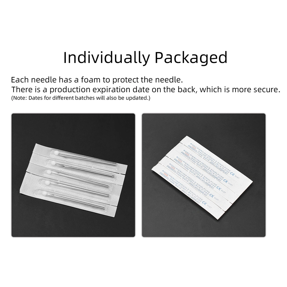 100Pcs Tattooing Piercing Needles Sponge Tip Piercing Needles Disposable Piercing Needles