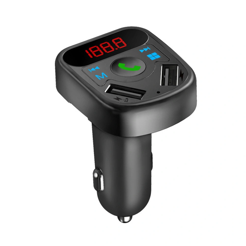 LCD Display Vehicle MP3 Player Dual USB Charge Multi Function Hands Free Player (Black)