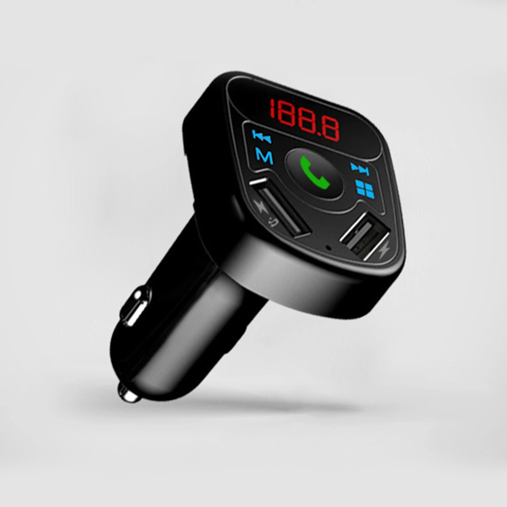 LCD Display Vehicle MP3 Player Dual USB Charge Multi Function Hands Free Player (Black)