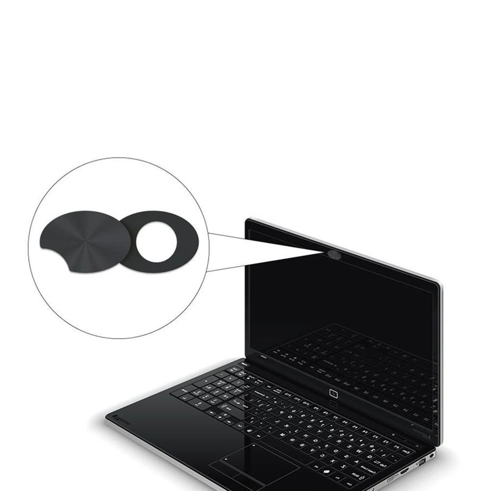 6PCS Laptop ABS Source Material 2 In 1 Camera Privacy Protection Sticker Cover Webcam Cover(Black)