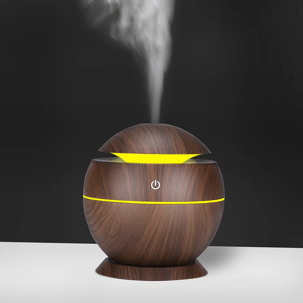 130ML Mini Air Humidifier Water Diffuser USB Humidificador (Dark Wood Grain)