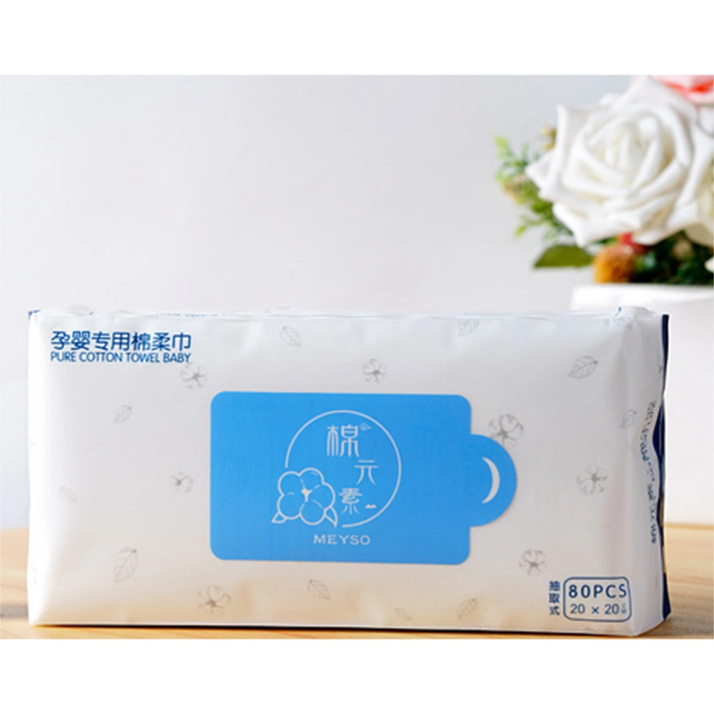 80pcs White Disposable Towel Multi-Purpose Washing Face Tissue Travel Washcloth Portable Wipes Portable Facial Cleansing Towel