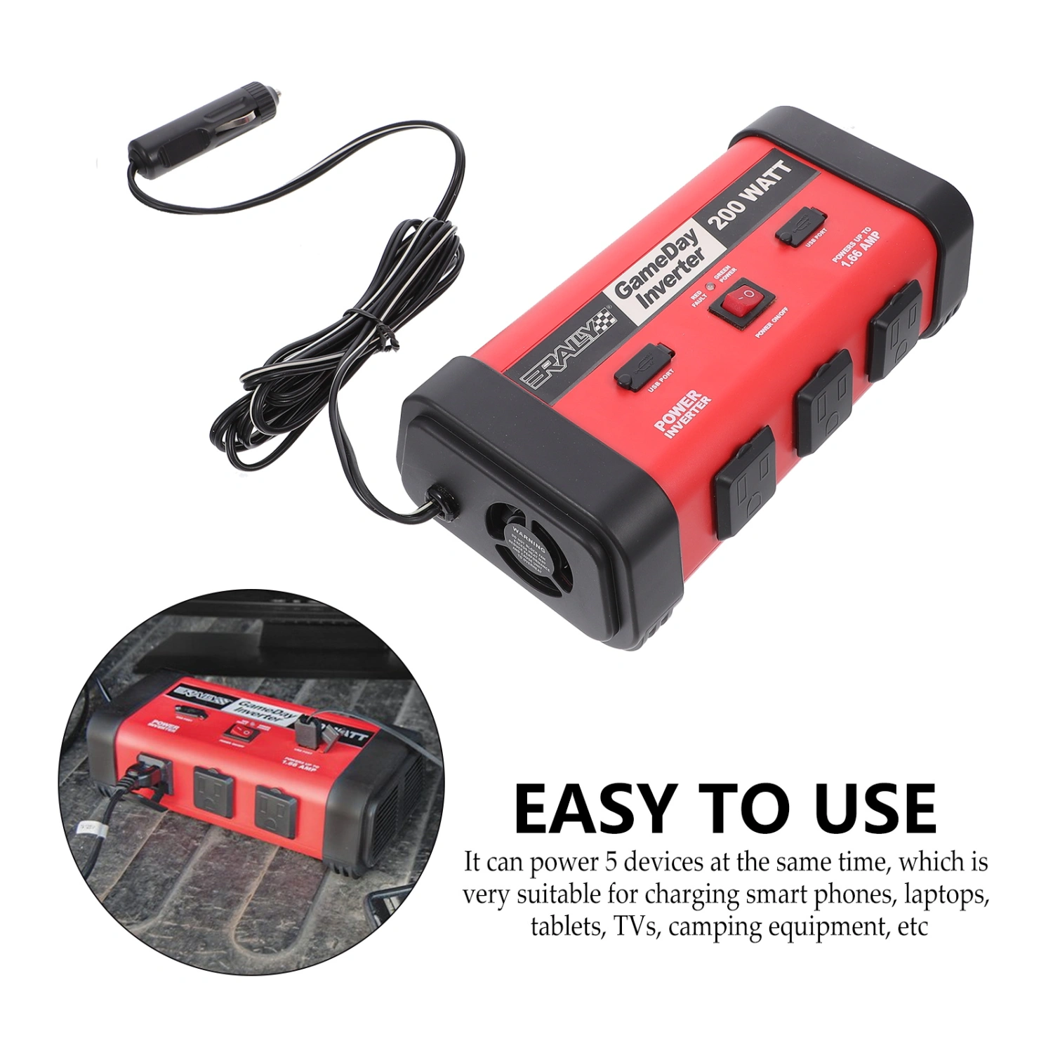 1pc Auto Plug Inverter Plug Power Inverter Car Plug Converter (Assorted Color)