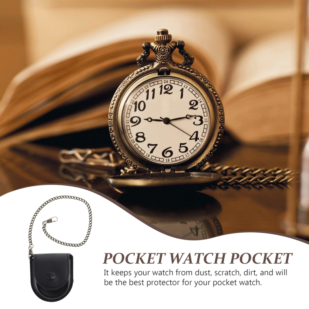 Pocket Watch Case PU Leather Watch Pouch Retro Style Pocket Watch Pouch Watch Holder