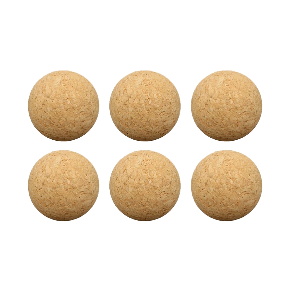 6pcs Wooden Baby-foot Table Footballs Fun Tabletop Soccer Interactive Ball Toys Game Accessories