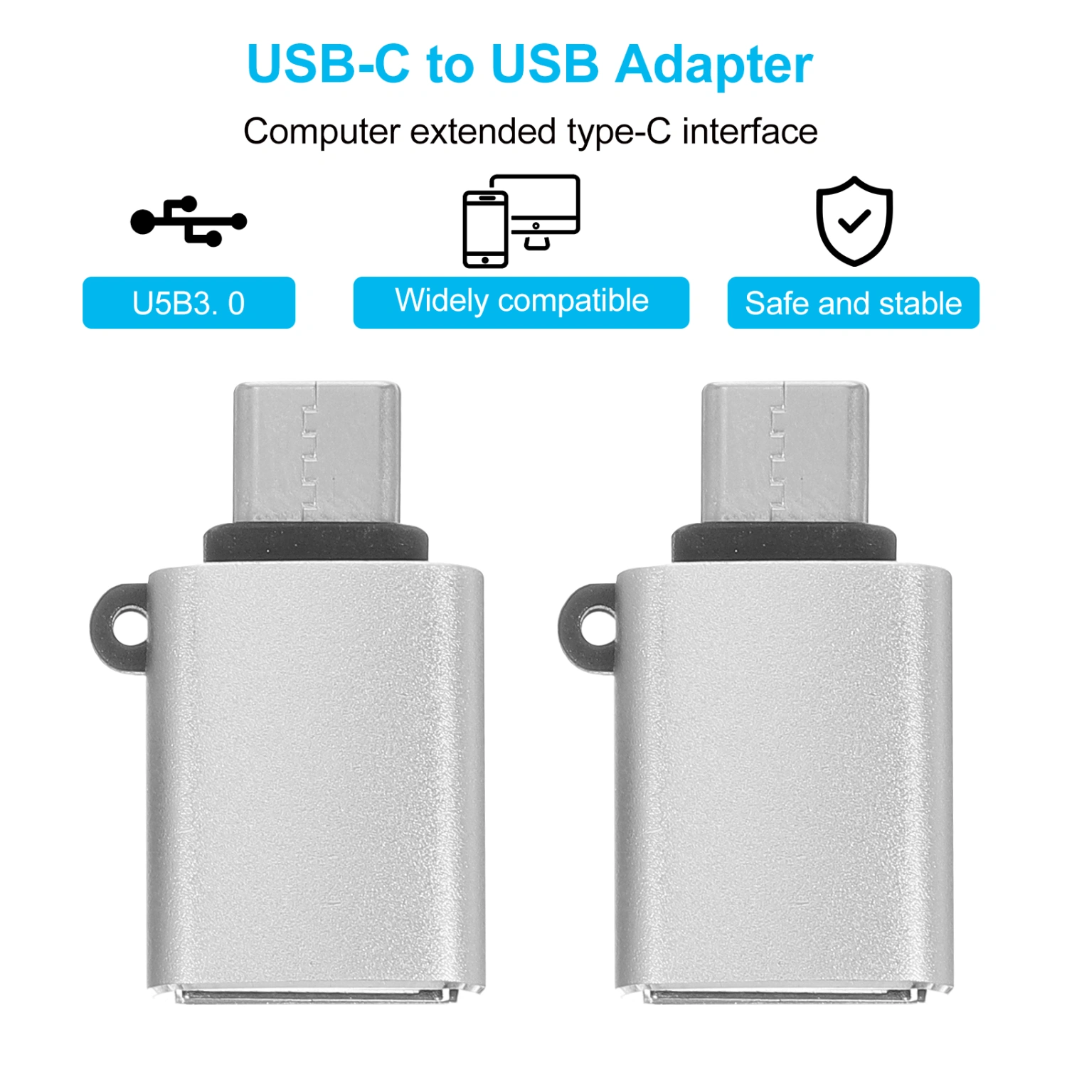 5pcs USB-C to USB Adapter USB Type-C to USB 3.0 Converter for Laptop Phone
