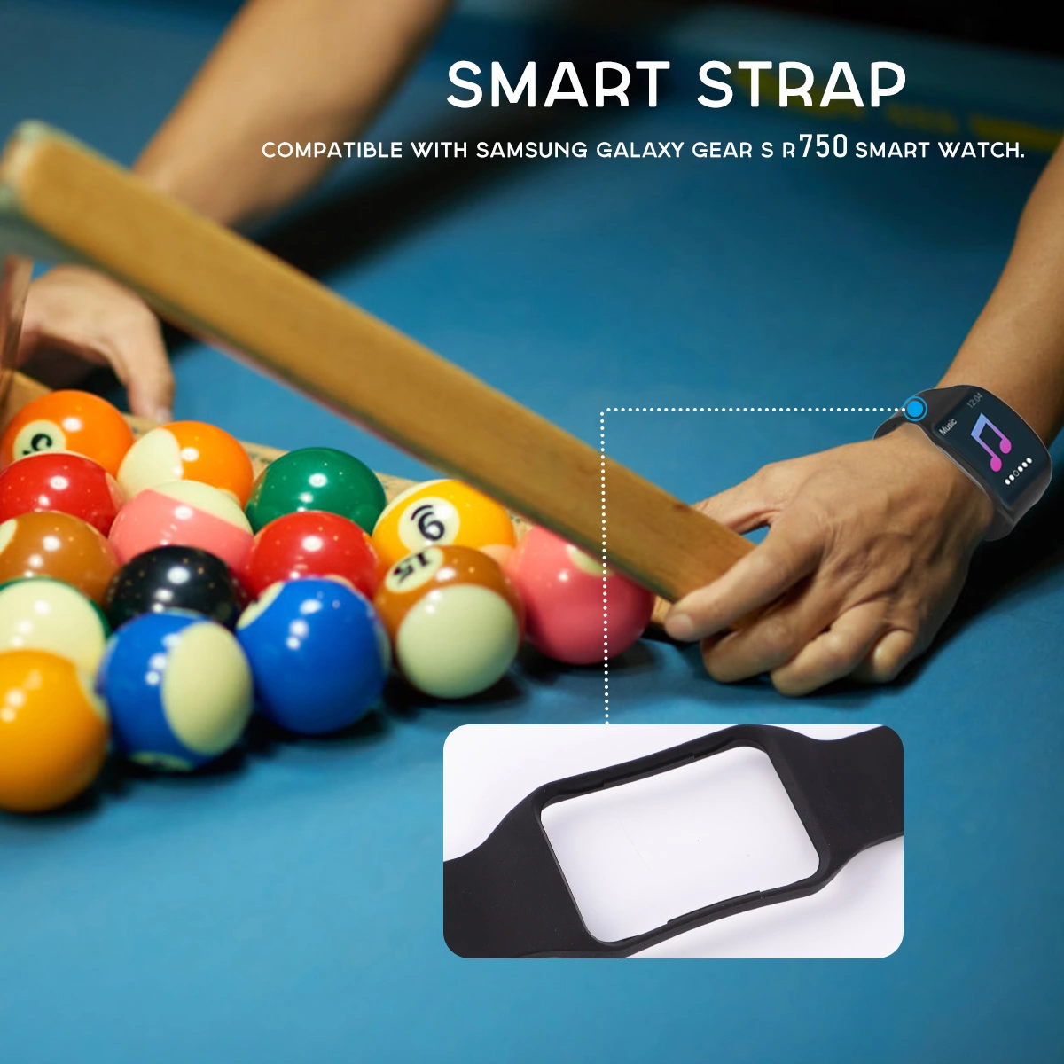 Black Smart Watch Wrist Band Watch Strap Compatible for Smart Watch
