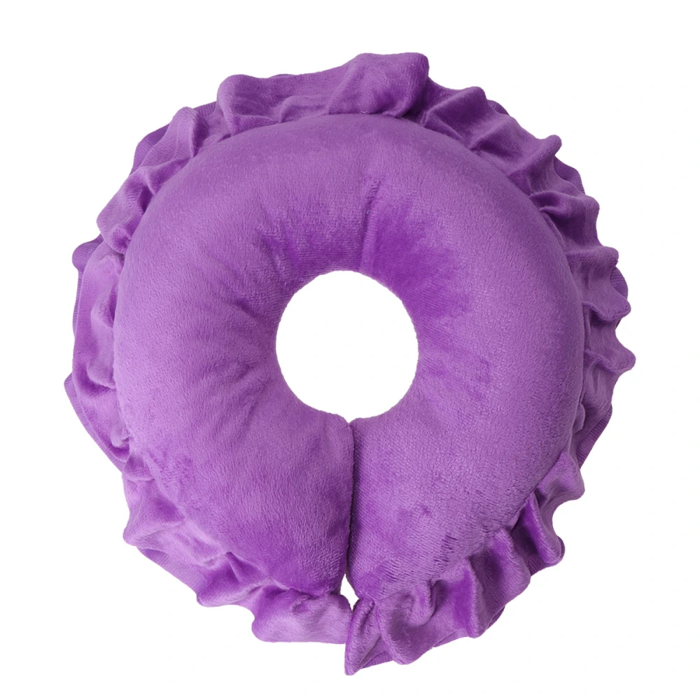 1pc Salon U-Shaped Pillow Face Massage Sleeping Lying Hollow Pillow Head Cushion (Purple)