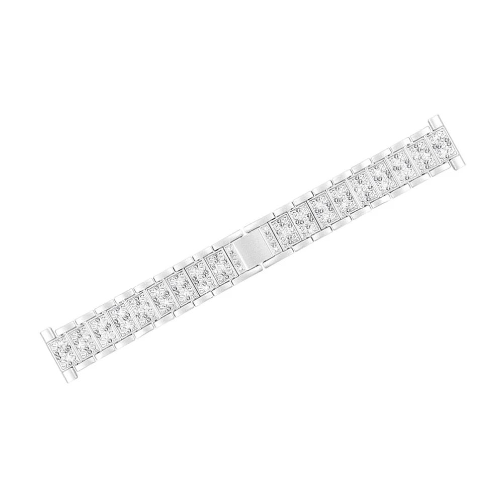 1pc Metal Watchstrap Rhinestone Watch Band Fashion Replacing Wristband Compatible for Galaxy Watch Silver 2.2cm