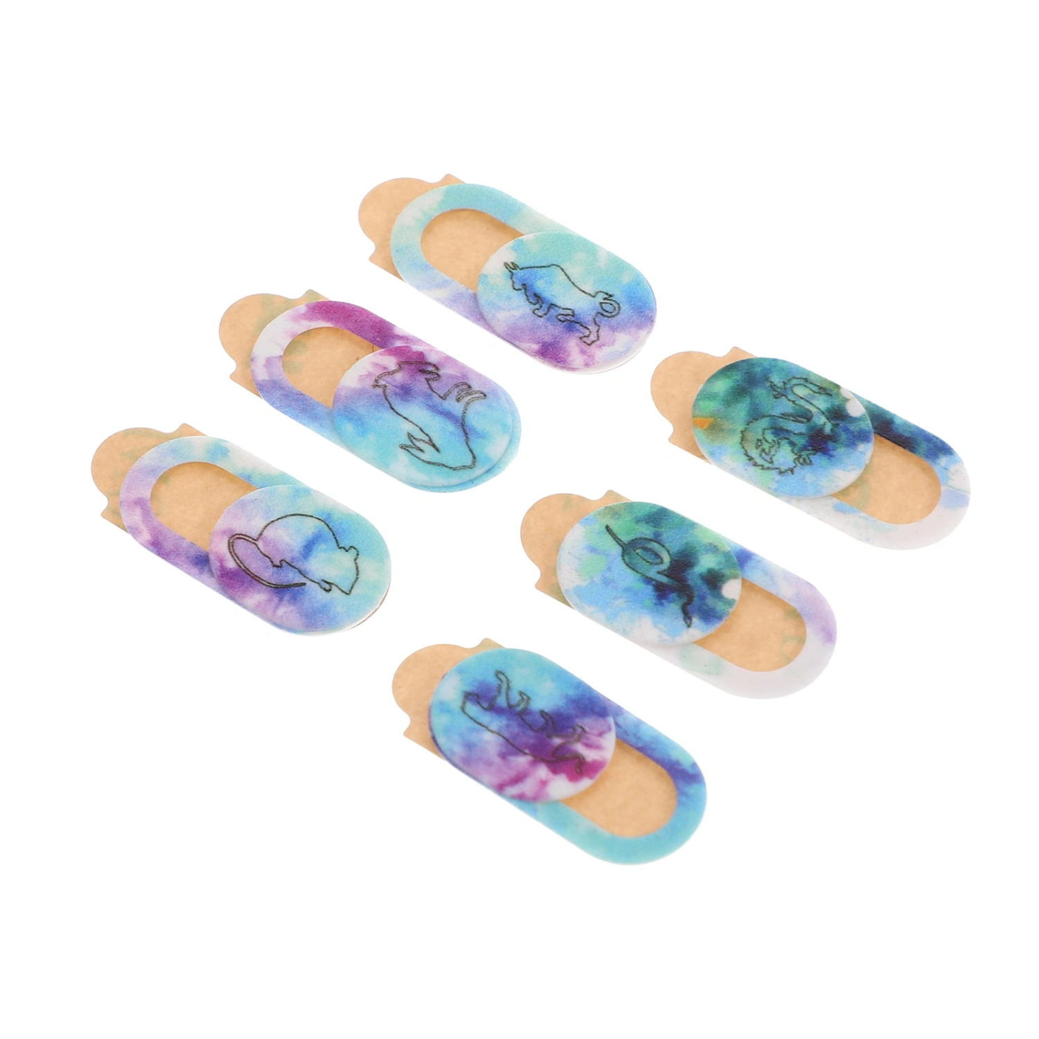 6pcs Camera Cover Slide Blocker Animal Theme Pattern Privacy Webcam Covers