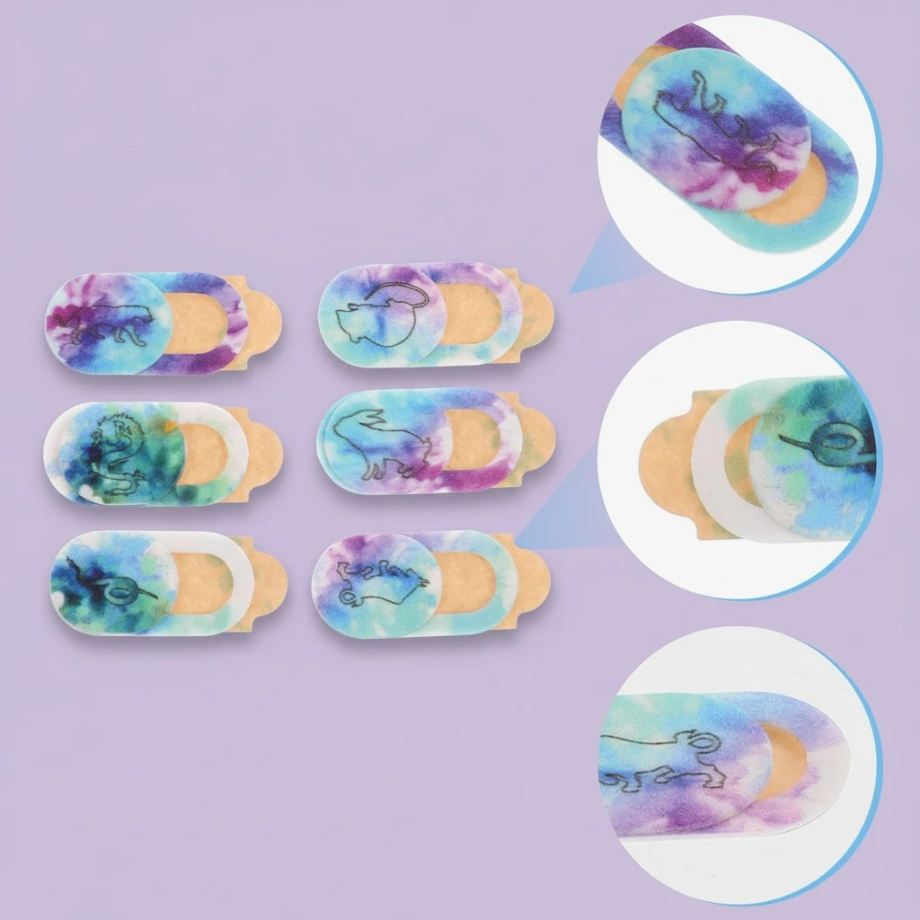 6pcs Camera Cover Slide Blocker Animal Theme Pattern Privacy Webcam Covers