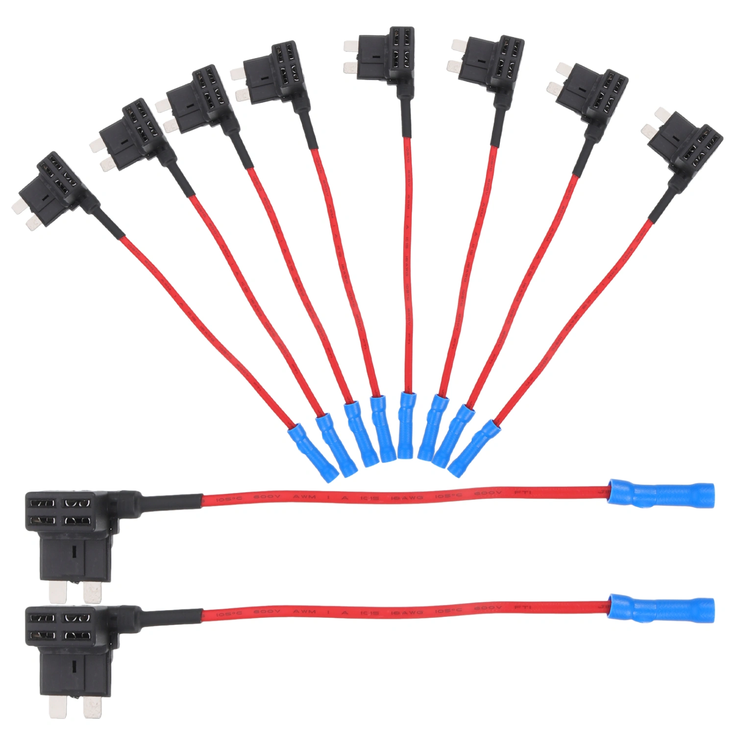 10pcs In Line Fuse Holder Fuse Tap Adapter Fuse Standard Plug Socket Accessory