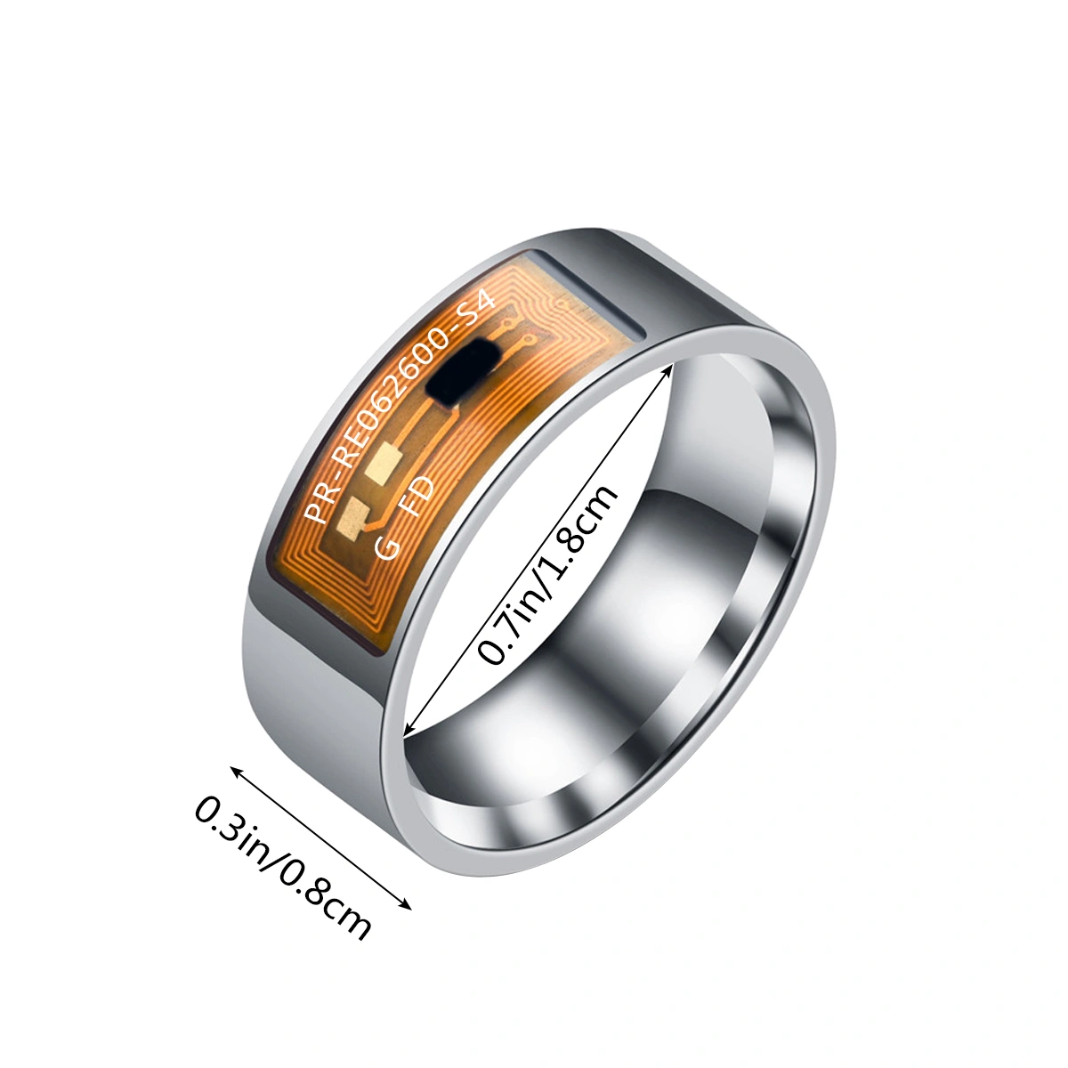 8mm NFC Tag Smart Ring Wearable Smart Rings Finger Digital Ring for Android Phone with Functions - Transparent(#7)
