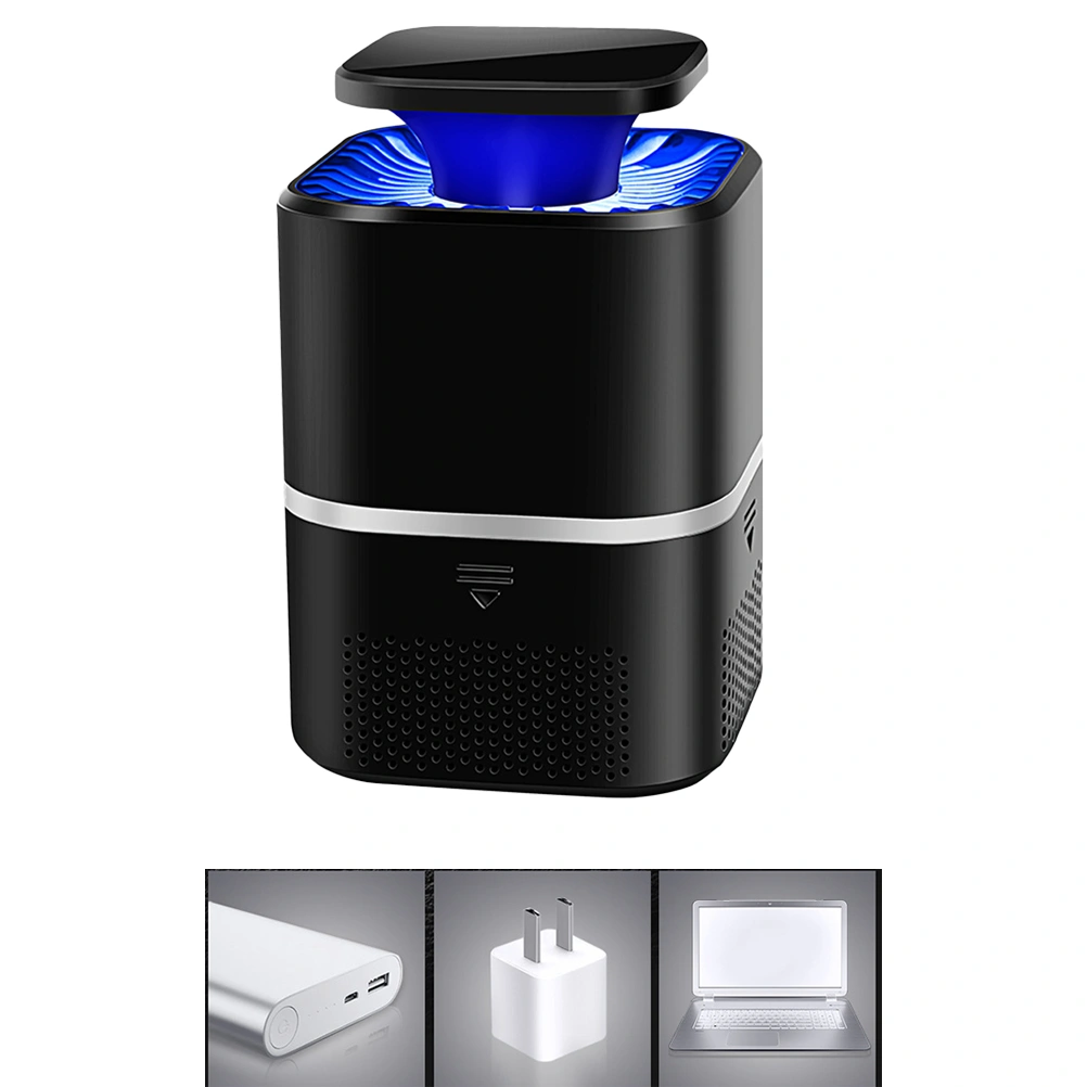 1PC USB Charging Mosquito Trap Mosquito Killer Lamp Household LED Bug Zapper for Home Bedroom Living Room (Black)