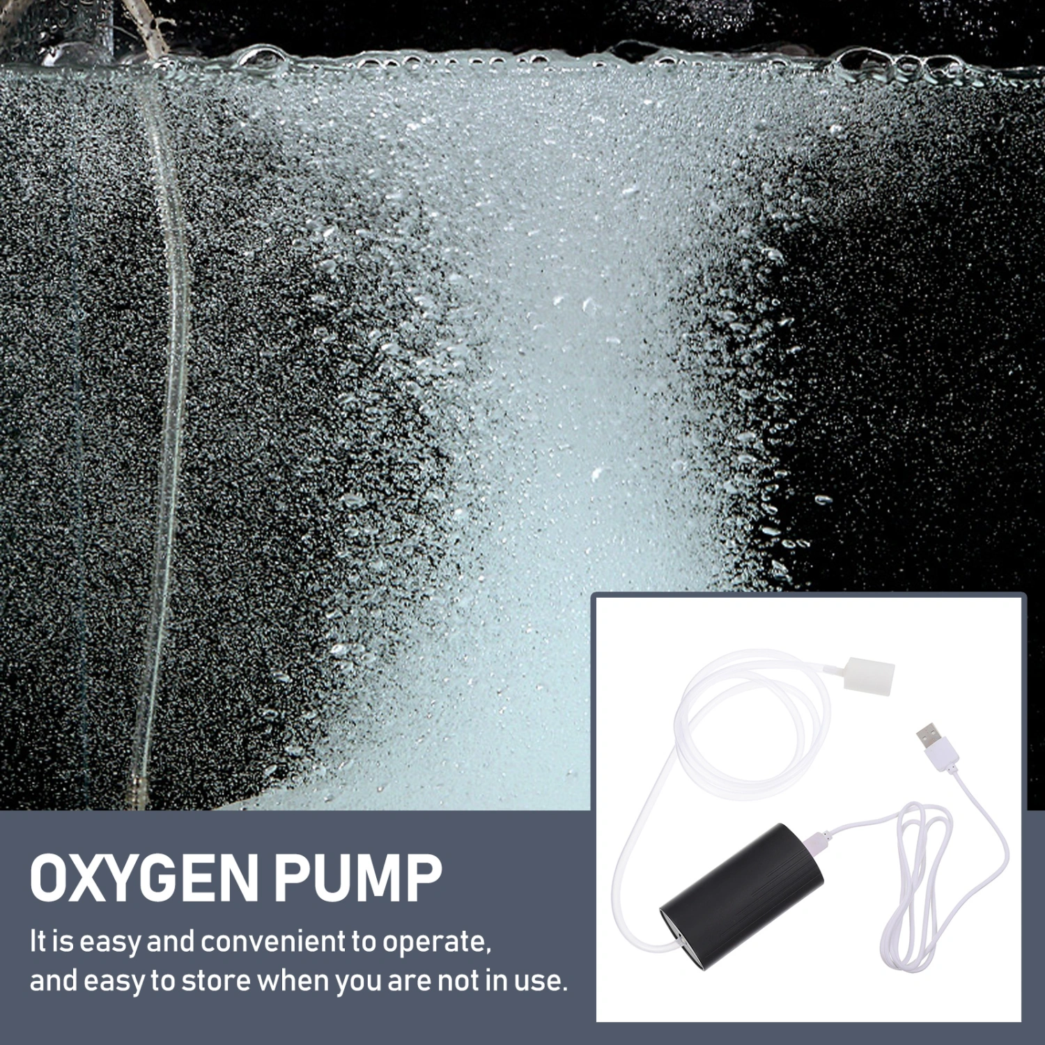1 Set USB Charging Oxygenator Oxygen Aeration Air Pump for Fish Tank Aquarium