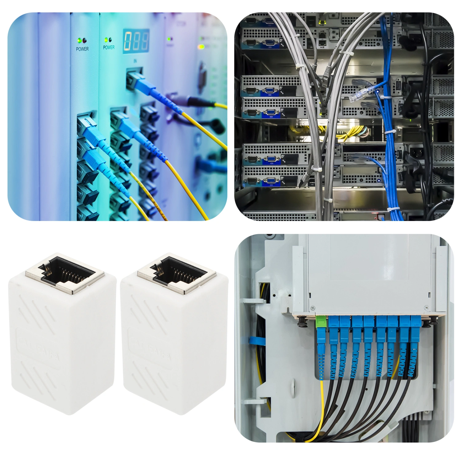 2pcs Ethernet Extender RJ45 Connector Female To Female Ethernet Coupler Extender