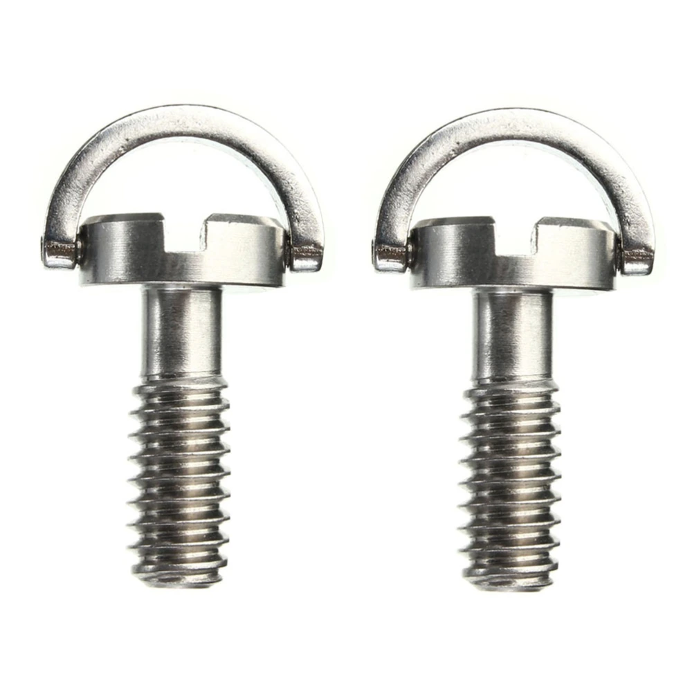 2PCS Longer Shaft Steel Flat Head D Shaft D-ring 1/4" Mounting Screw Screws Adapter Tripod Quick Release Camera Flathead Slot Screw