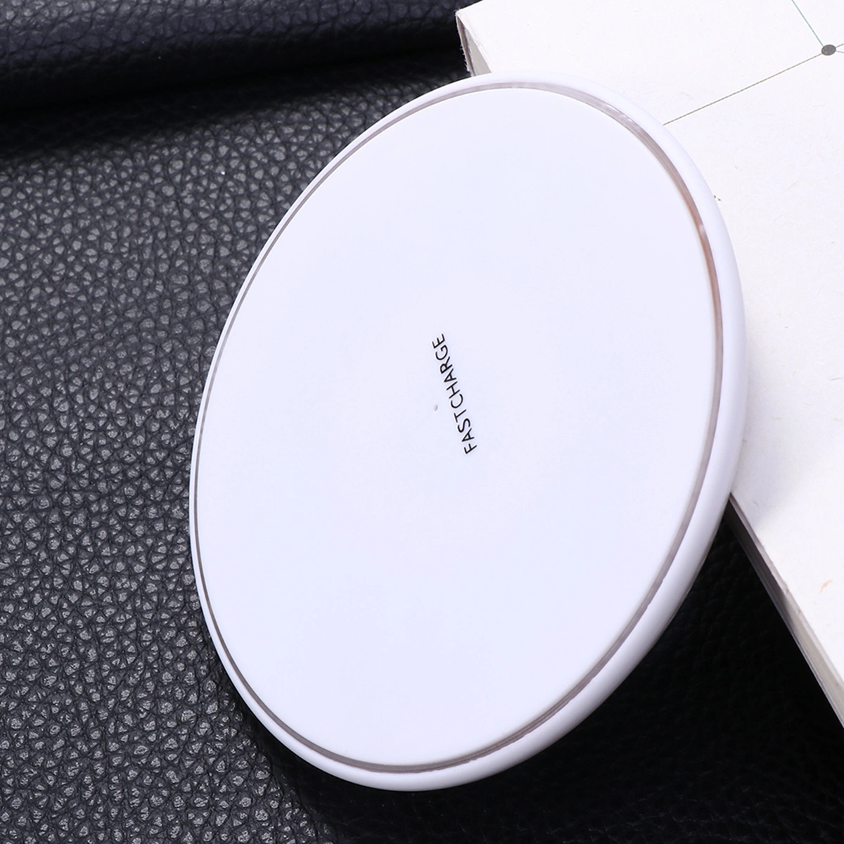 Wireless Charger 10W Wireless Fast Charging Pad for iPhone X 8 S9 S8 S7 and Qi-enabled Smart Phones (White with Random USB Cable Color)