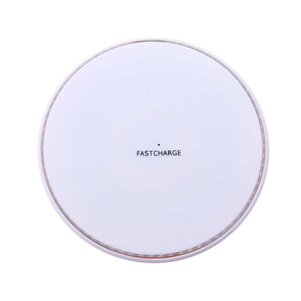 Wireless Charger 10W Wireless Fast Charging Pad for iPhone X 8 S9 S8 S7 and Qi-enabled Smart Phones (White with Random USB Cable Color)