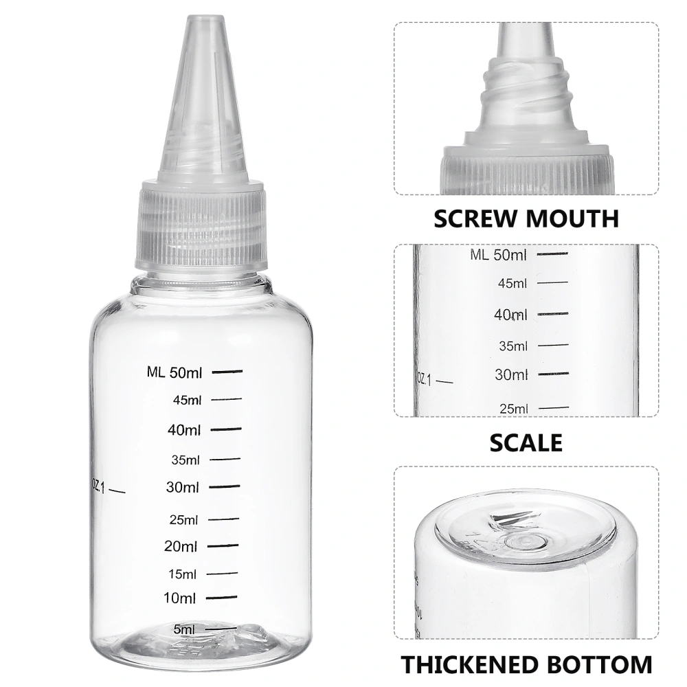 10Pcs Pointed Mouth Cosmetics Bottle Squeeze Empty Bottles Applicator Car Scratch Repair Paint Dispenser 50ml