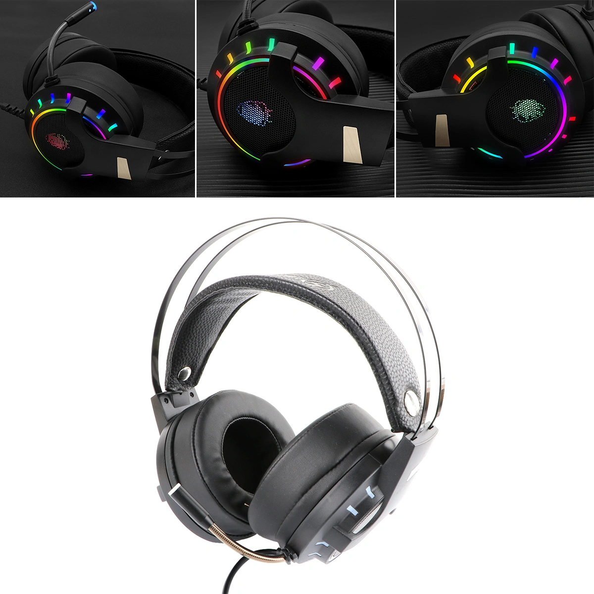 Game Headphones Portable Wired Headphones Practical USB Gaming Headset with Microphone (3.5mm/ Double Hole, Three Plug)