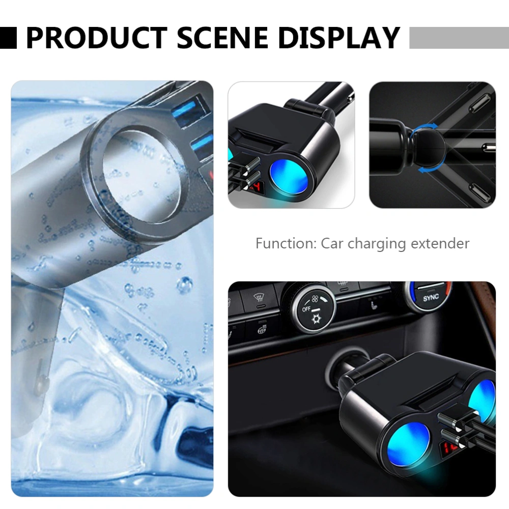 2pcs Portable Dual Cigarette Lighter Car Cigarette Lighter Car Power Supply