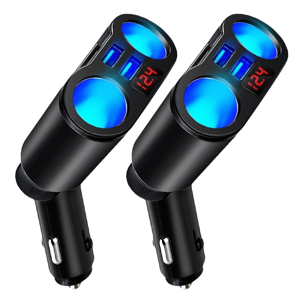 2pcs Portable Dual Cigarette Lighter Car Cigarette Lighter Car Power Supply