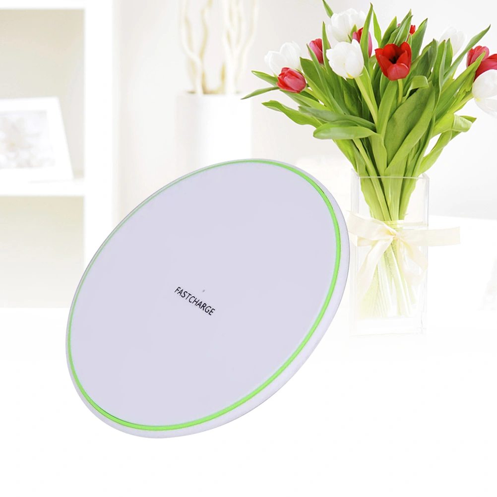 5W Phone Wireless Charger QI Fast Charge for iPhone X/8/8 Plus Galaxy S8/9 Qi-Enabled Phones (White)