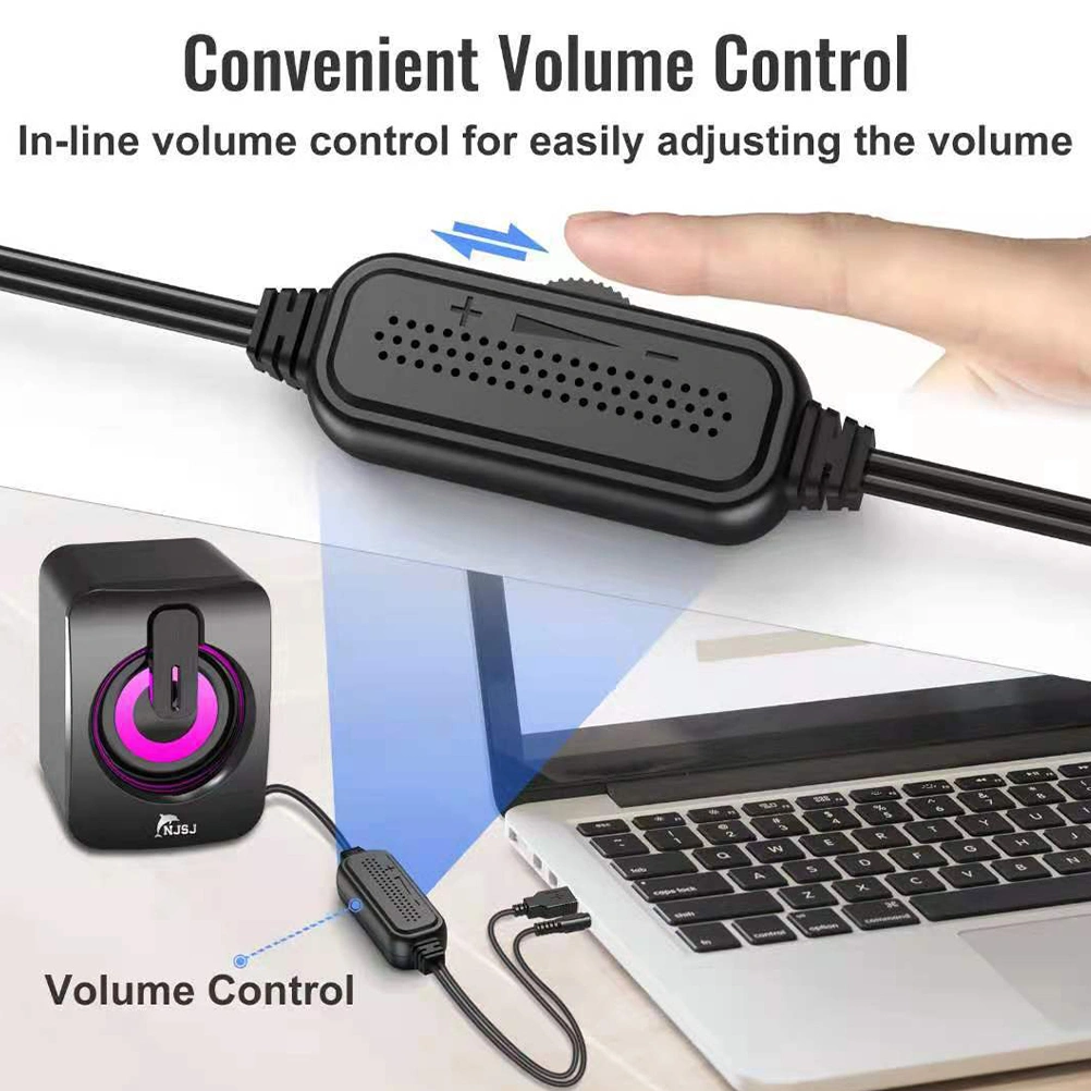 1 Pair of Gaming Speakers Wired Computer Speakers Laptop Subwoofer USB Speakers