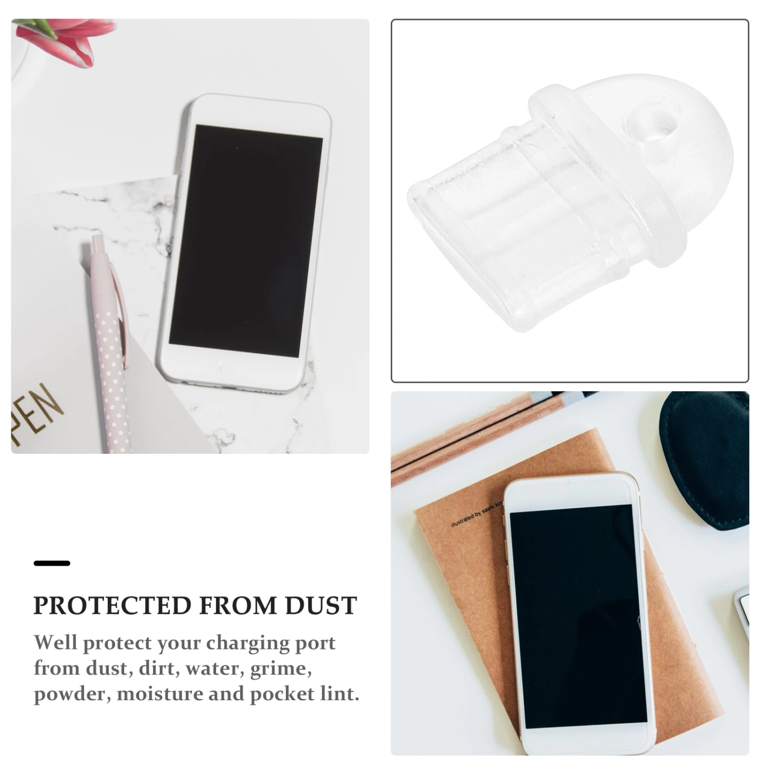 10pcs Charging Port Dust-proof Plugs Dustproof Port Plugs Protective Dust Plug Compatible with Type-C
