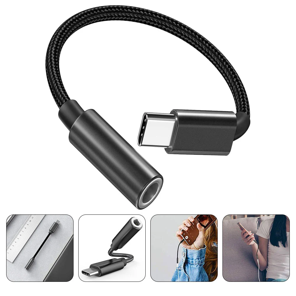 Phone Type C to 3.5mm Headphone Jack Adapter Portable Audio Cable Cord