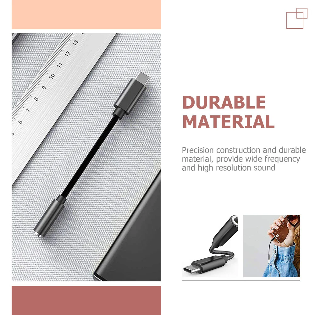 Phone Type C to 3.5mm Headphone Jack Adapter Portable Audio Cable Cord