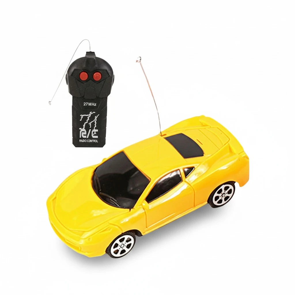 2Pcs 1:26 Simulation Electric Vehicle Toy Car Model Cartoon RC Race Car (Car + Remote Random Color and Type)