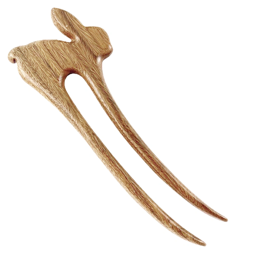 Wood Hair Fork Bunny Hair Pin Bun Hair Holder Chinese Hair Stick Hanfu Headdress