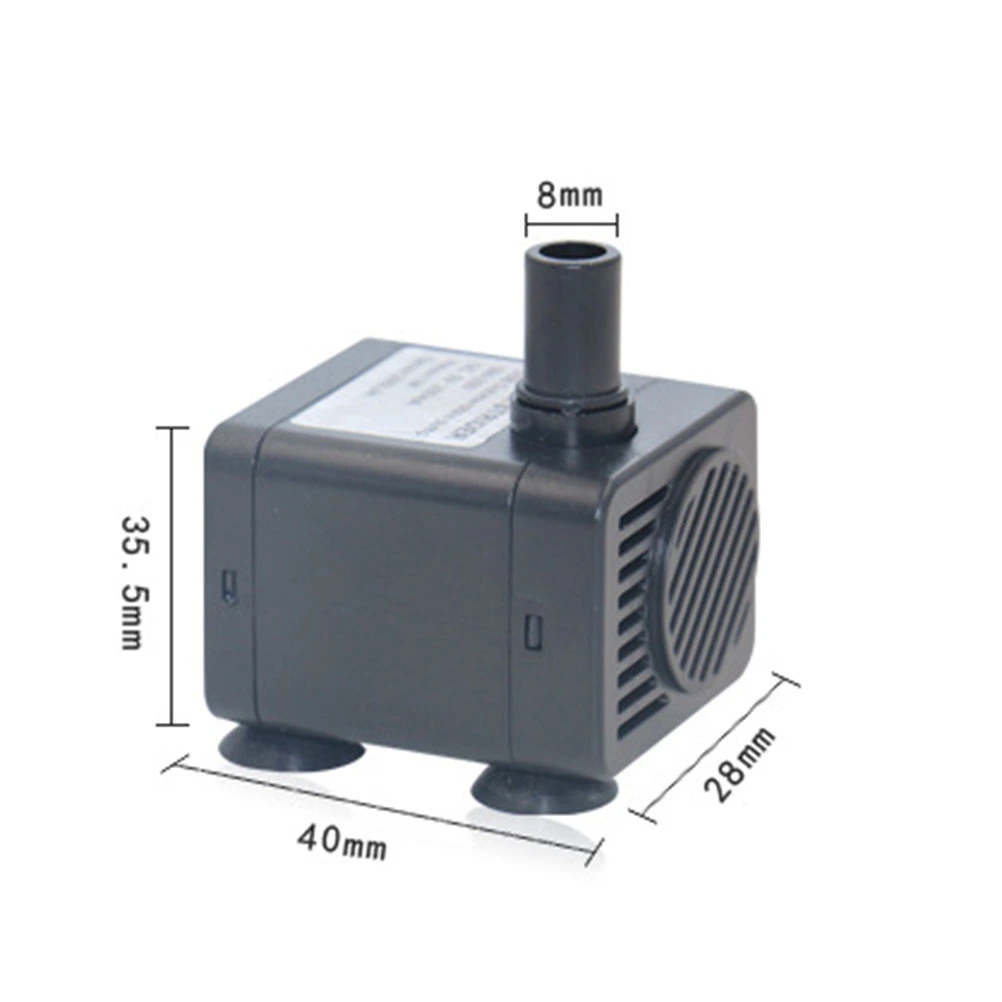Brushless 200L/H 5V Ultra Silent Submersible Water Pump for Aquarium Fish Tank Garden Pond Fountain Hydroponics Water Pumps (Black)