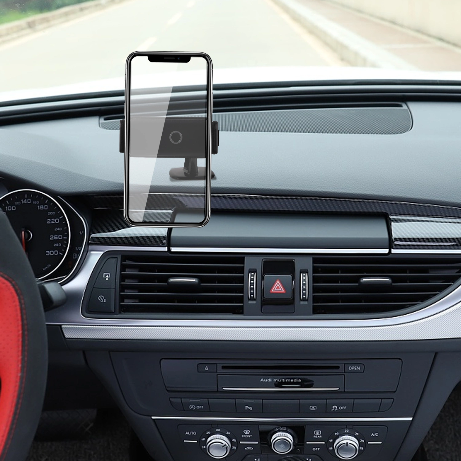 1pc Smart Vehicle-mounted Cell Phone Rack Metal Intelligent Car Air Outlet Rack