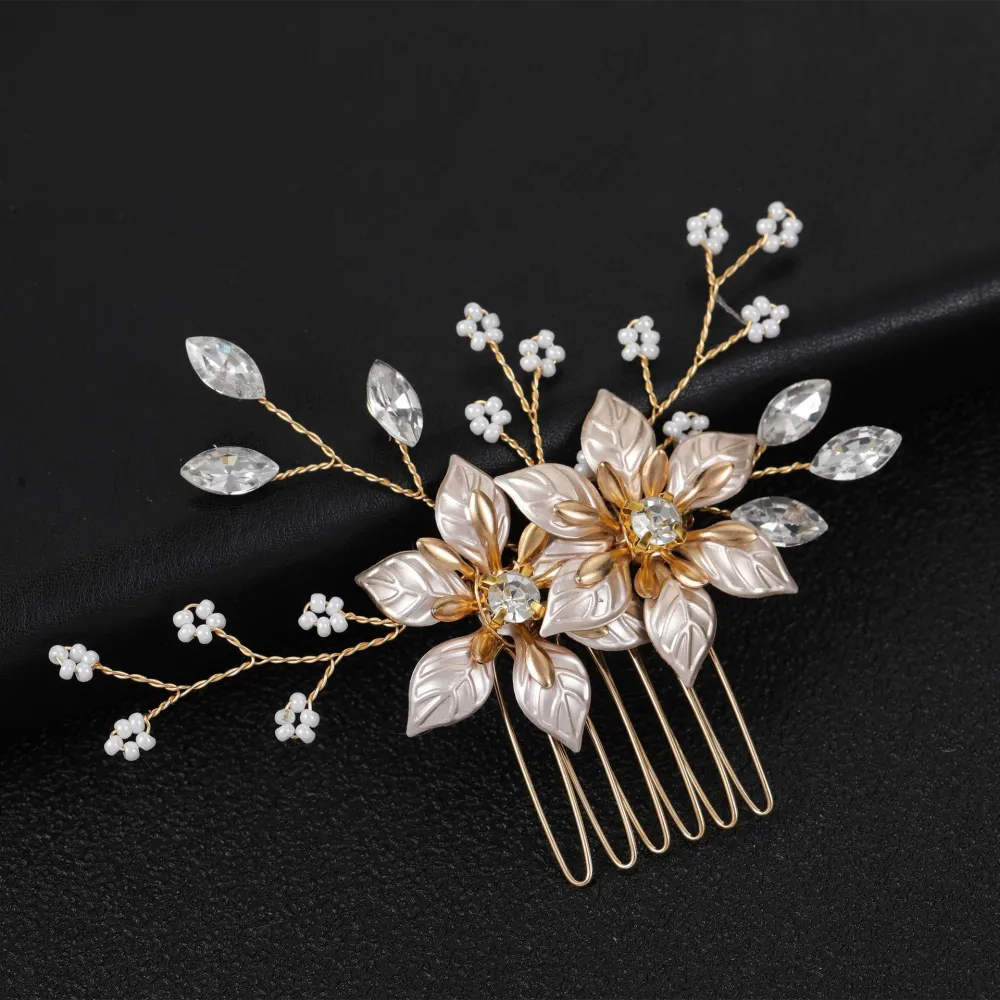 Rhinestone Comb Flower Fairy Jewelry Wedding Hair Comb Clip Bride Bridesmaid Hair Accessory