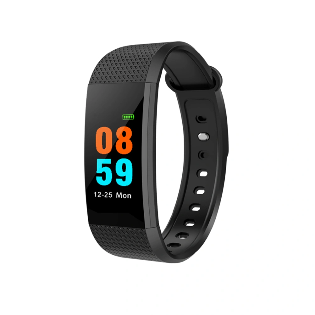 Smart Watch Heart Rate Monitor Color Screen Watch Pedometer Monitor Smart Band Bracelet (Black)