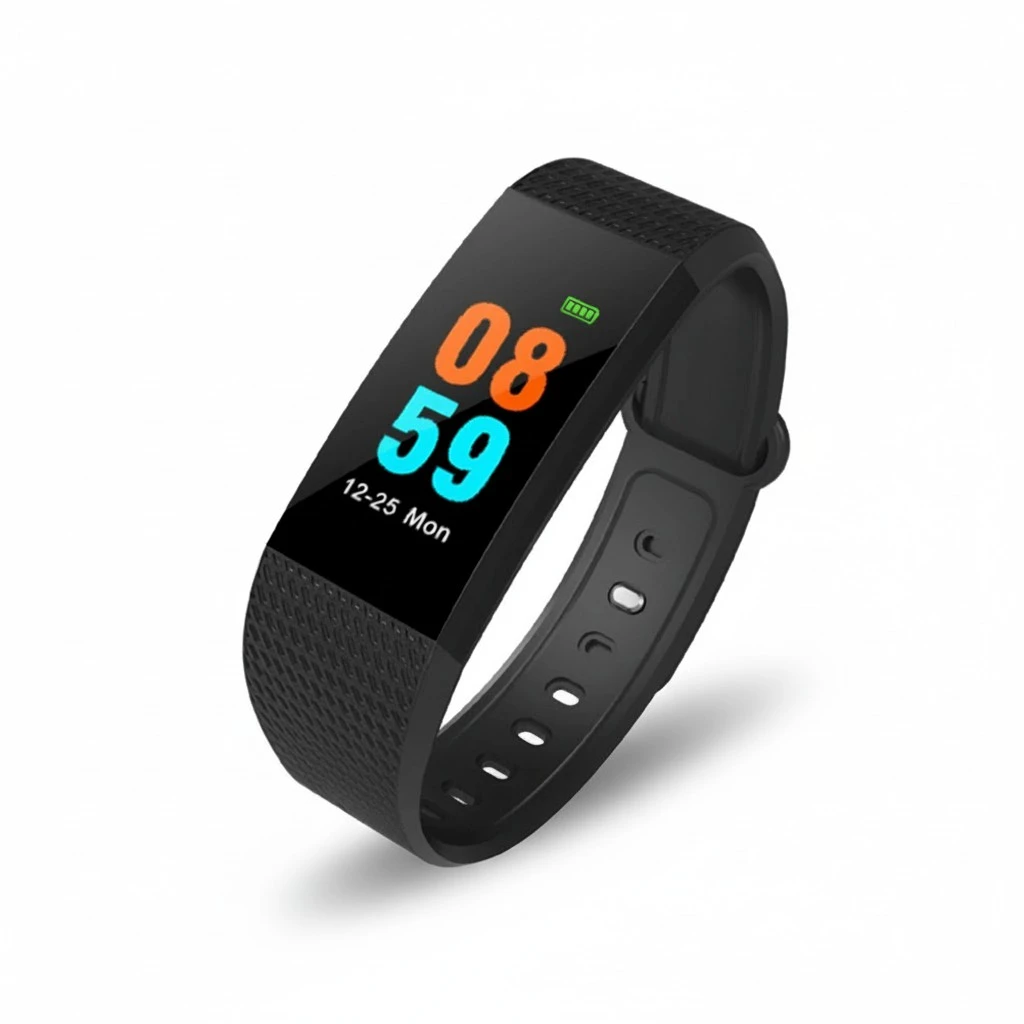 Smart Watch Heart Rate Monitor Color Screen Watch Pedometer Monitor Smart Band Bracelet (Black)