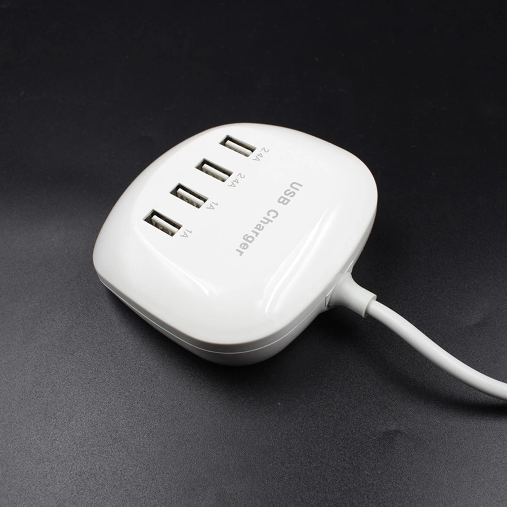 Portable 4 Ports Hub Multi-Port USB Rapid Charger for Smartphone Tablet Quick Wall Charger (US Plug)