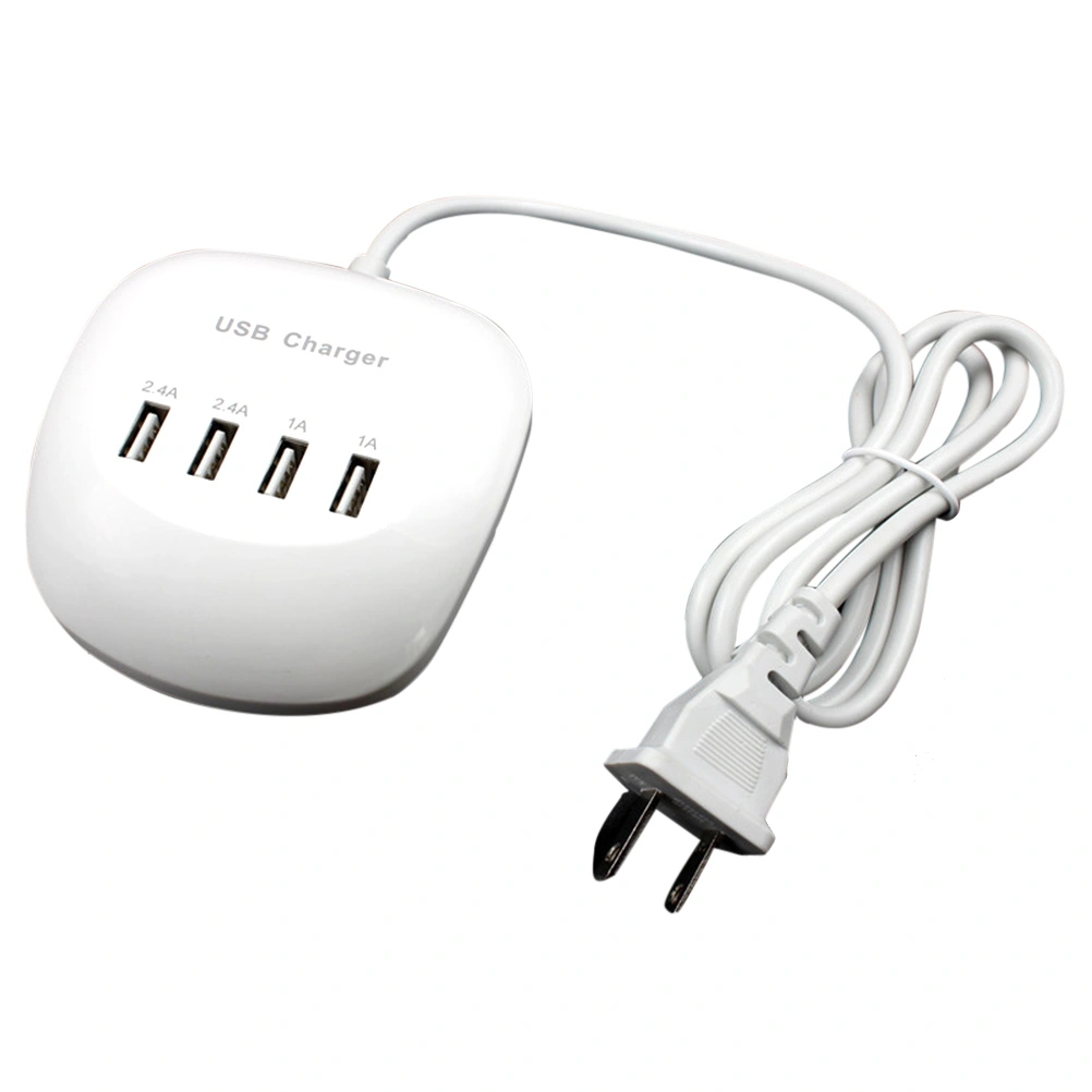 Portable 4 Ports Hub Multi-Port USB Rapid Charger for Smartphone Tablet Quick Wall Charger (US Plug)