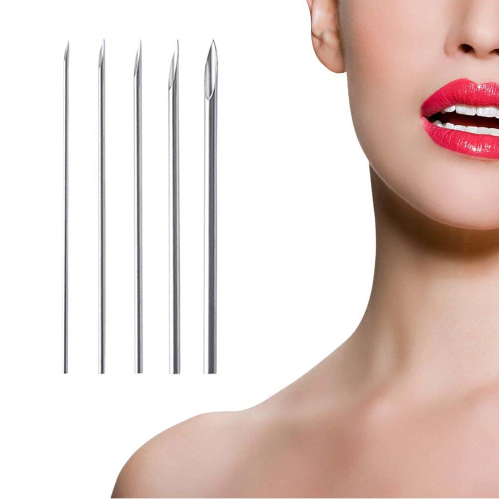 100 Pcs Ear Nose Piercing Needles Body Piercing Needles Including Sizes 12G 14G 16G 18G 20G for Piercing Supplies Piercing Kit Body Piercing Tool