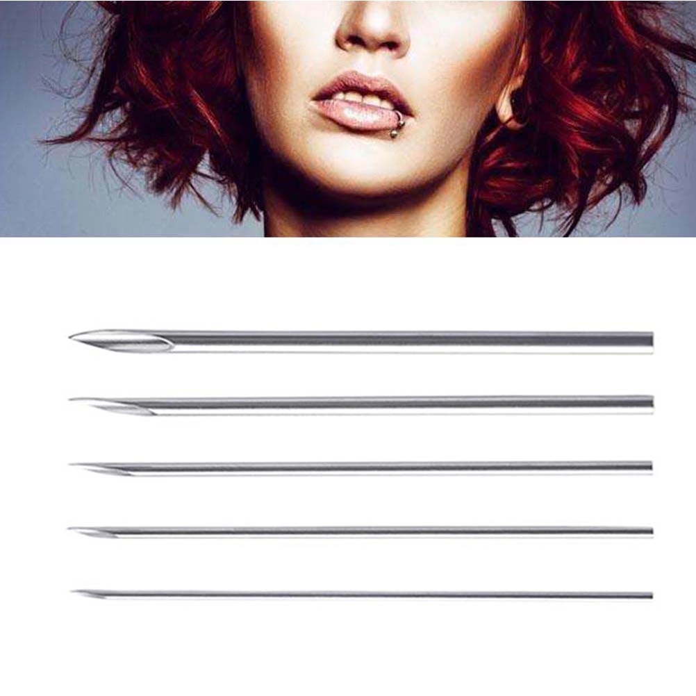 100 Pcs Ear Nose Piercing Needles Body Piercing Needles Including Sizes 12G 14G 16G 18G 20G for Piercing Supplies Piercing Kit Body Piercing Tool