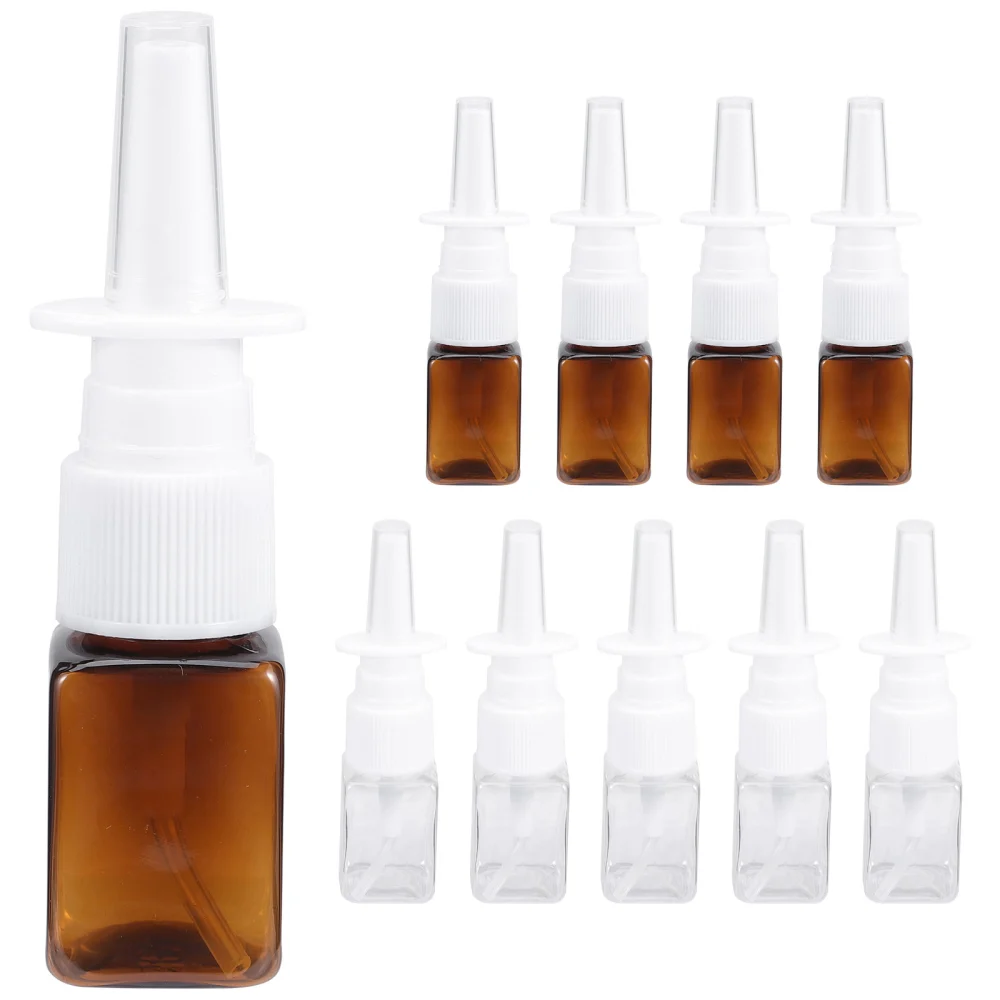 10pcs Nasal Spray Bottle Empty Nose Spray Bottle Refillable Spray Mister Bottle 10ml