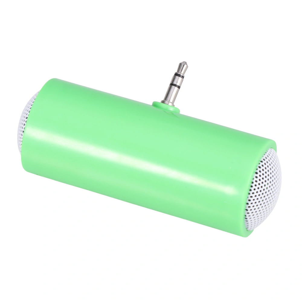 3.5mm Plug-in Audio Jack Mini Portable Stereo Speaker for Phone Tablet Without Battery (Green)