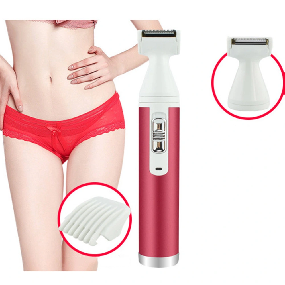 Women Electric Hair Shaver Body Hair Remover Depilator Face Body Hair Trimmer Shaver (Red)